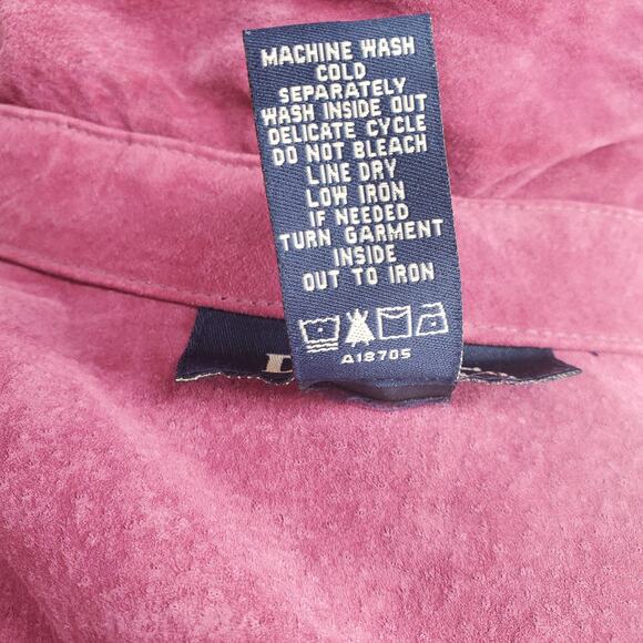 Denim & Co Womens Size Small Pink/Purple Suede 100% Leather Button Snap Jacket - Picture 6 of 6